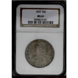 1825 50C MS61 NGC. O-116, R.3. Luster readily penetrat