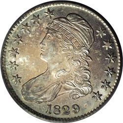 1829 50C MS64 PCGS. O-117, R.2. A curious but distinct