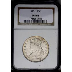 1831 50C MS62 NGC. O-110, R.2. Vibrant cartwheel luste