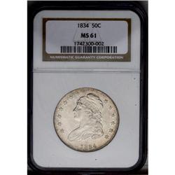 1834 50C Small Date, Small Letters MS61 NGC. O-111, R.