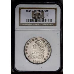 1836 50C Lettered Edge MS62 NGC. O-101, R.1. This cris