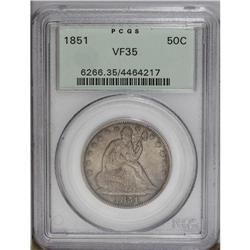 1851 50C VF35 PCGS. WB-101. An evenly circulated slate