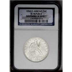 1854-O 50C Arrows--Shipwreck Effect--NGC. Ungraded by