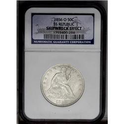 1856-O 50C --Shipwreck Effect--NGC. Ex: SS Republic. WB