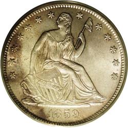 1859-S 50C MS64 PCGS. Despite a respectable (by 19th c