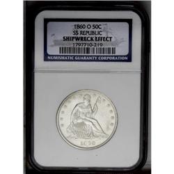 1860-O 50C --Shipwreck Effect--NGC. Ex: SS Republic. Un