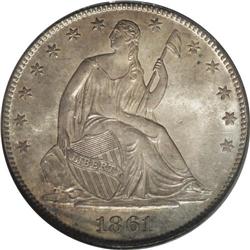 1861-O 50C MS64 PCGS. The 1861-O half dollar is an iss
