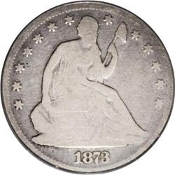 1873 50C Open 3, No Arrows VG8 PCGS. One of the most r