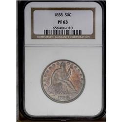 1858 50C PR63 NGC. A historic issue, from the first ye