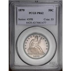 1870 50C PR62 PCGS. A well struck example of this issu