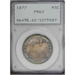 1877 50C PR62 PCGS. Originally patinated with apricot