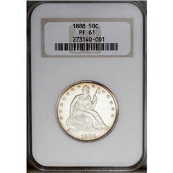1888 50C PR61 NGC. Icy devices are denied Cameo status