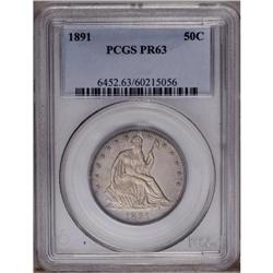 1891 50C PR63 PCGS. Fully struck with a creamy layer o