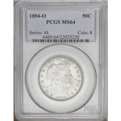 1894-O 50C MS64 PCGS. A satiny near-Gem with blended l