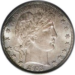 1903-S 50C MS64 PCGS. The dove-gray surfaces offer lig