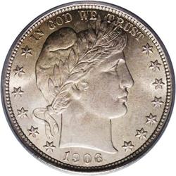 1906 50C MS65 PCGS. The 1906 had a large mintage of mo
