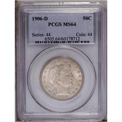 1906-D 50C MS64 PCGS. A nearly full strike, save for t