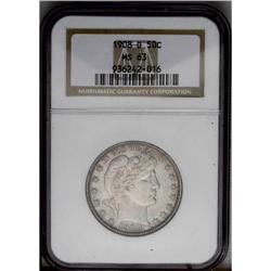 1908-D 50C MS63 NGC. Dove-gray and tan-gold toning bla