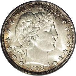 1908-O 50C MS66 PCGS. Light toning on the obverse with