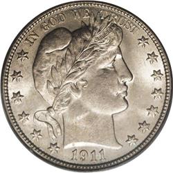 1911 50C MS65 PCGS. A shimmering, naturally patinated