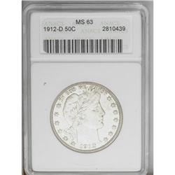 1912-D 50C MS63 ANACS. Pale golden colored with delica