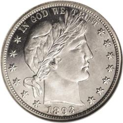 1893 50C PR66 Cameo NGC. Essentially untoned with star