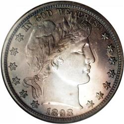 1898 50C PR68 NGC. The mintage of the 1898 half dollar