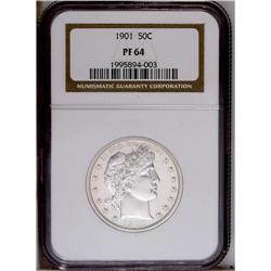 1901 50C PR64 NGC. Tone-free with light contrast on bo