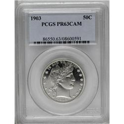 1903 50C PR63 Cameo PCGS. This luminous, untoned Cameo