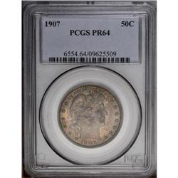 1907 50C PR64 PCGS. Instantly appealing and lustrous,