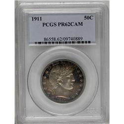 1911 50C PR62 Cameo PCGS. Intense Cameo contrast is ev