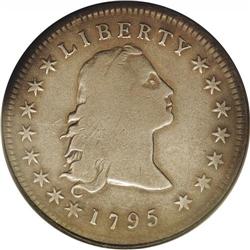 1795 S$1 Flowing Hair, Three Leaves--Repaired--NCS. Fi