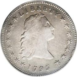 1795 S$1 Flowing Hair, Three Leaves VF25 PCGS. B-5, BB