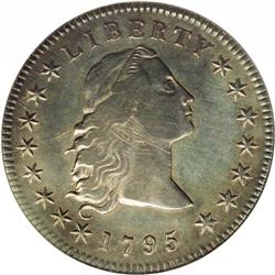 1795 S$1 Flowing Hair, Three Leaves VF35 ANACS. B-5, B