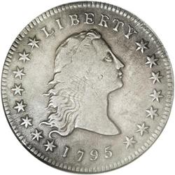 1795 S$1 Flowing Hair, Two Leaves VF20 ANACS. B-1, BB-