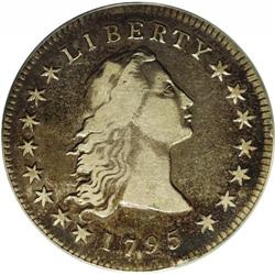 1795 S$1 Flowing Hair, Two Leaves VF30 ANACS. B-1, BB-