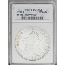 1799 S$1 --Repaired--ANACS. Fine 12 Details. B-11a, BB-
