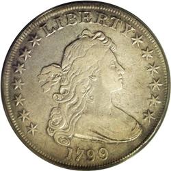 1799 S$1 7x6 Stars VF35 PCGS. B-5, BB-157, R.3. Light