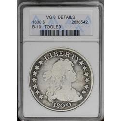 1800 S$1 --Tooled--ANACS. VG8 Details. B-19, BB-192, R.
