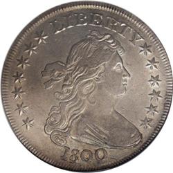 1800 S$1 AU55 NGC. B-16, BB-187, R.2. Die State II. A