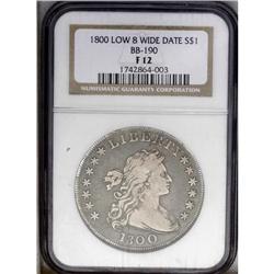 1800 S$1 Fine 12 NGC. B-10, BB-190, R.2. A great colle