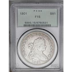 1801 S$1 F15 PCGS.From The Steve Glenn Collection.