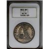 Image 1 : 1842 S$1 AU50 NGC. Deep golden-brown toning over both