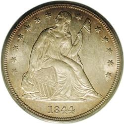 1844 S$1 MS62 PCGS. The amount of bullion that flowed