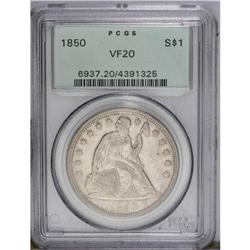 1850 S$1 VF20 PCGS.From The Steve Glenn Collection.