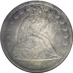 1854 S$1 AU55 ANACS. Despite a deceptively high mintag