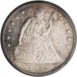 1857 S$1 MS64 PCGS. David Bowers (1993) writes that th