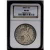 Image 1 : 1860-O S$1 MS60 NGC. A dense layer of toning occurs ov
