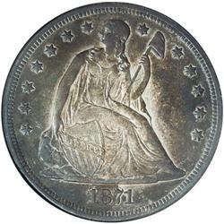 1871-CC S$1 --Cleaned--ANACS. AU50 Details. The 1871-CC