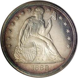 1868 S$1 PR65 NGC. Ex: Eliasberg Collection. Precious
